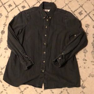 Maternity Black Denim Button Down